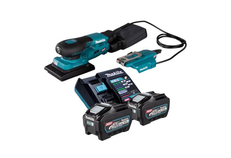 Makita Exzenterschleifer BO 005 CGT201 40 V max 80 x 130 mm 3 mm Hub + 2x Akku 5 Ah + Ladegerät von Makita