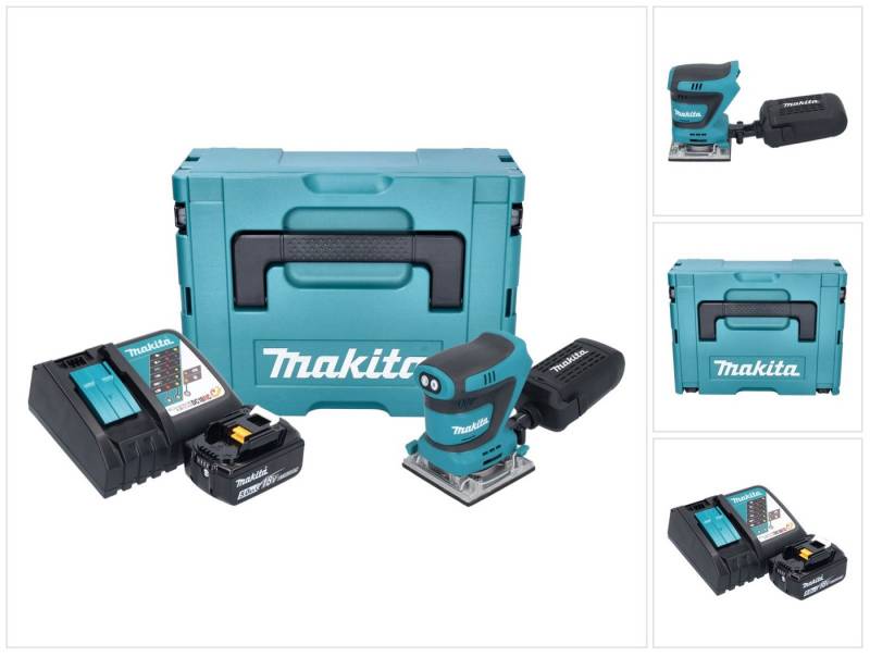 Makita Exzenterschleifer DBO 484 RT1J Schwingschleifer 18 V 112 x 102 mm + 1x Akku 5 Ah + Lader von Makita