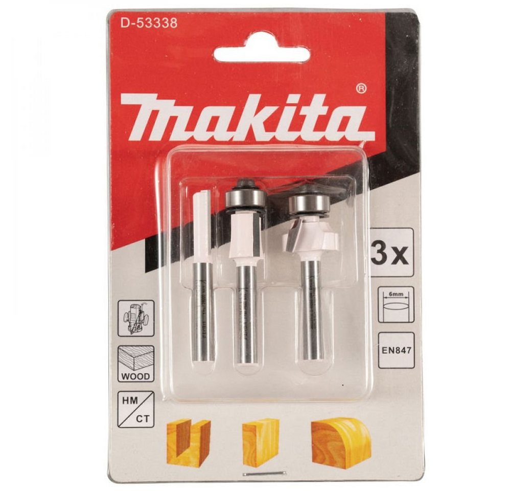 Makita Fräser-Set Makita Fräser-Set 3 tlg. 6 mm Aufnahmschaft D-53338 von Makita
