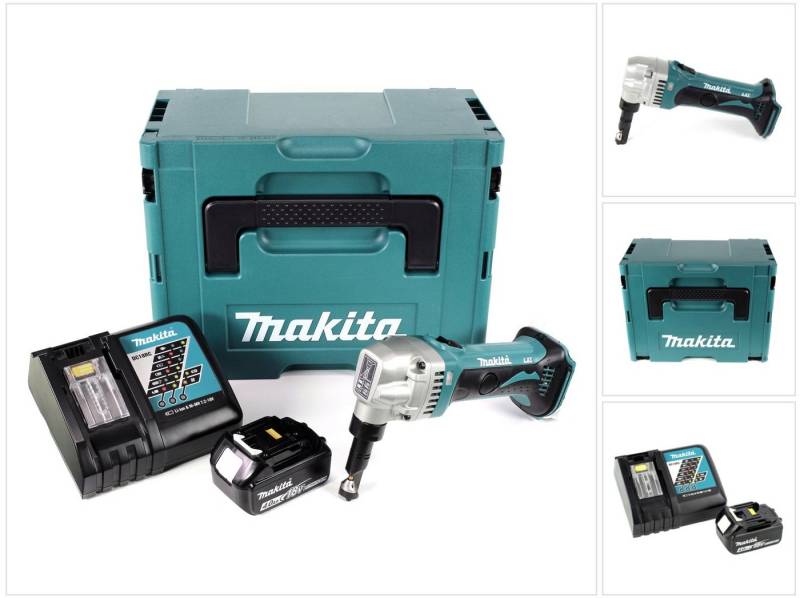 Makita Knabber DJN 161 RM1J 18V Akku Knabber Schere + 1x Akku 4,0Ah + Schnellladeger von Makita