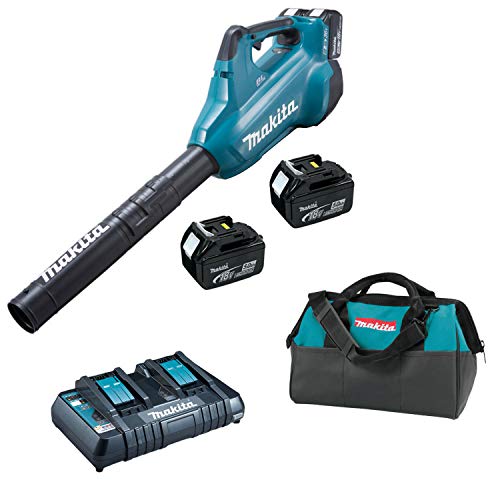 Makita Laubbläser 36V => 2X 18V Li-Ion 5Ah (4 Akkus), schwarz, blau, dub362pt4 von Makita