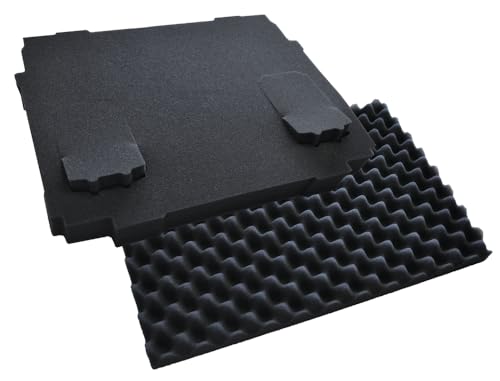 Makita P-84274 Polster-Set 40 mm, 2-teilige Schaumstoffeinlagen mit Boden- und Deckelpolster, mit 2 Ausschnitte für 18V LXT-Akkus, passend für MAKPAC-Sytemkoffer, 375 x 280 x 80 mm (LxBxH) von Makita