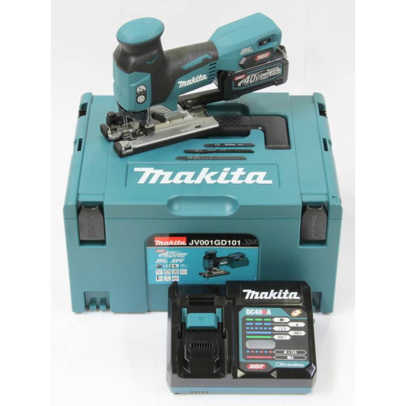 Makita Pendelhubstichsäge 'JV001GD101' 40 V mit Akku 2,5 Ah, Ladegerät und MAKPAC Gr. 3 von Makita