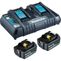 Makita Power Source Kit Li 18V 2x 4Ah Akkus + Doppelladegerät Makita Power Source Kit Li 18V 2x 4Ah Akkus + Doppelladegerät von Makita