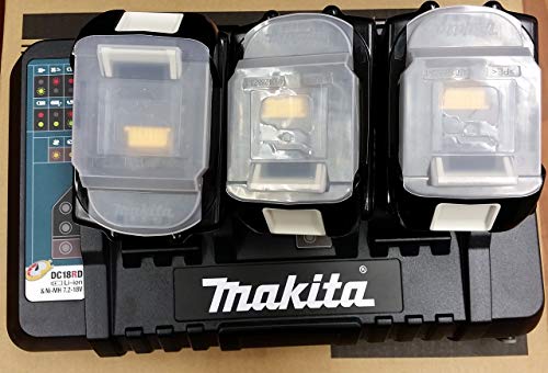 Makita Stromquellen-Set mit Doppel-Ladegerät + 3 Akkus (dc18rd, 18 V, 5 Ah), Blau/Silber, 198458-6 Makita Stromquellen-Set mit Doppel-Ladegerät + 3 Akkus (dc18rd, 18 V, 5 Ah), Blau/Silber, 198458-6 von Makita