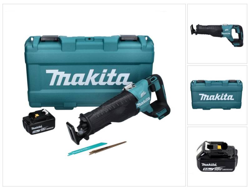 Makita Reciprosäge DJR 187 T1K Akku Reciprosäge 18 V Brushless + 1x Akku 5,0 Ah + Koffer von Makita