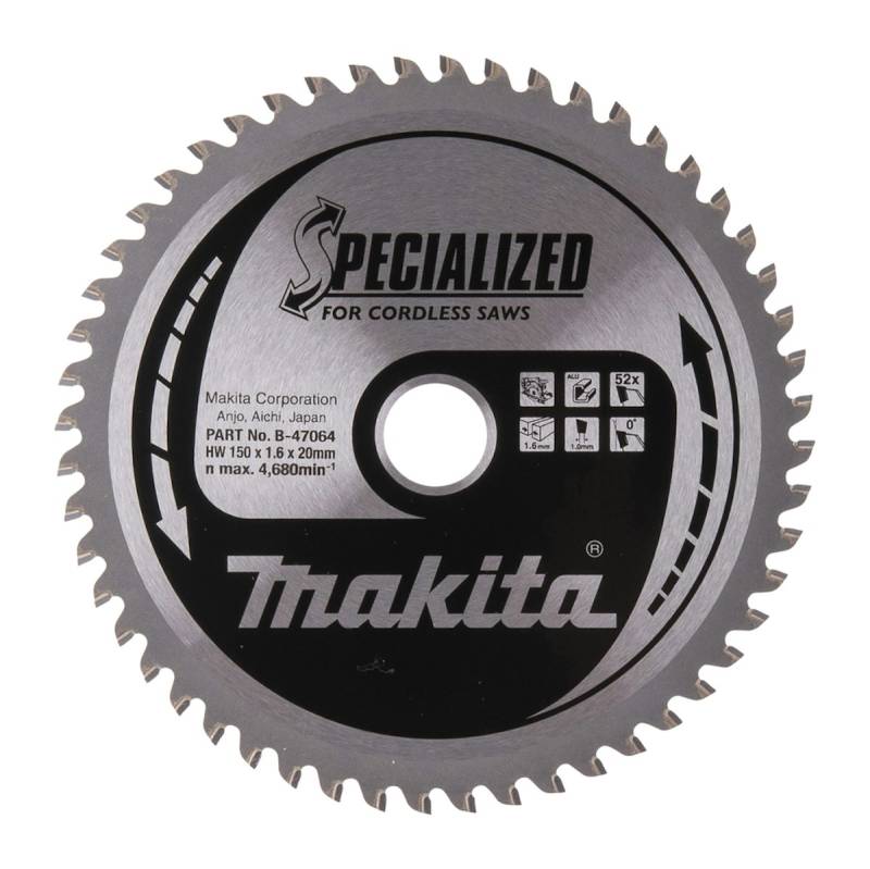 Makita Sägeblatt f. Alu 150x20x52Z B-47064 von Makita
