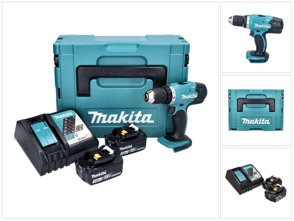 Makita Säulenbohrmaschine DDF 453 RFJ Akku Bohrschrauber 18 V 42 Nm + 2x Akku 3,0 Ah + Ladegerä Makita Säulenbohrmaschine DDF 453 RFJ Akku Bohrschrauber 18 V 42 Nm + 2x Akku 3,0 Ah + Ladegerä von Makita