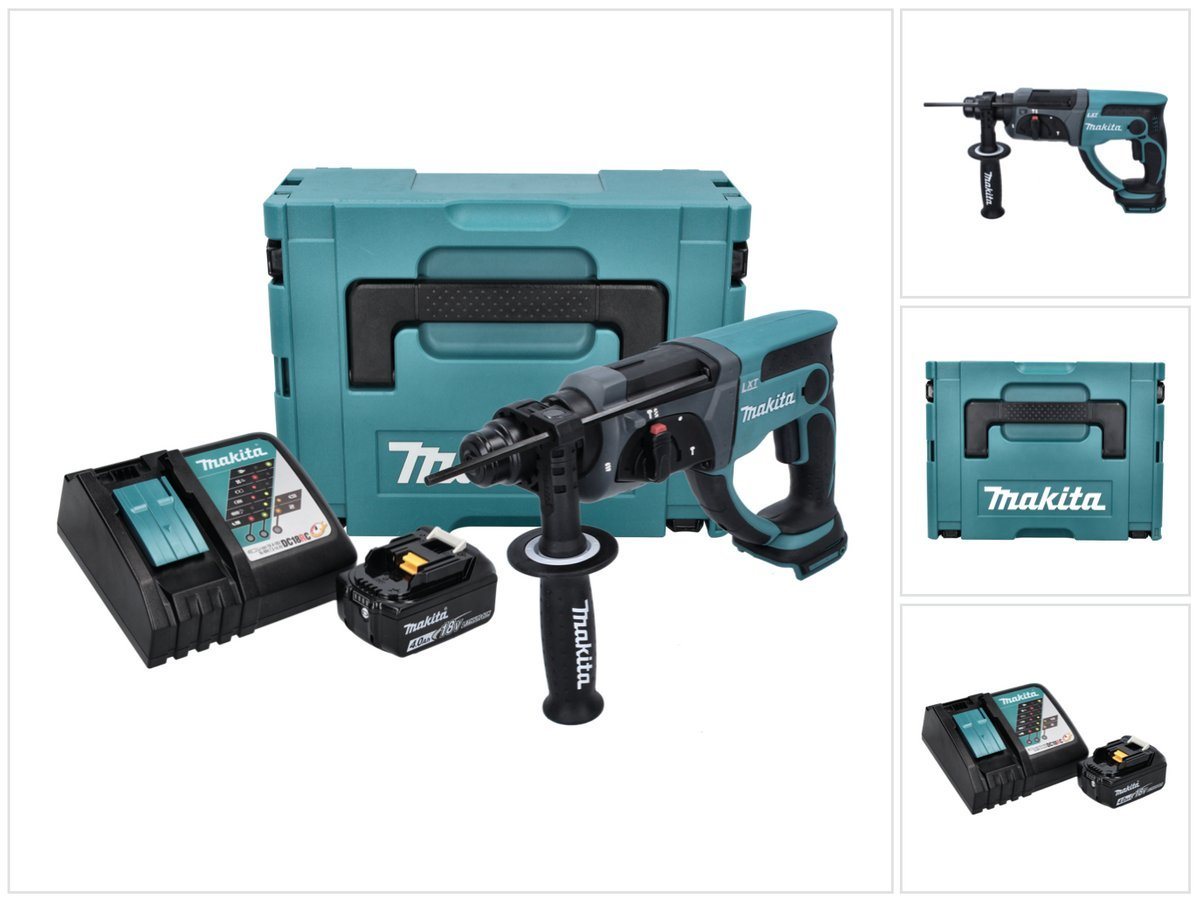 Makita Schlagbohrmaschine DHR 202 RM1J Akku Kombihammer 18 V 2,0 J SDS Plus + 1x Akku 4,0 Ah + von Makita