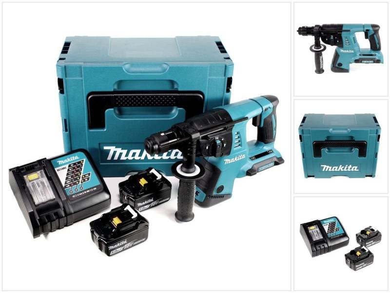 Makita Schlagbohrmaschine DHR 264 2 x 18 V / 36 V Li-Ion SDS Plus Akku-Bohrhammer in Makpac 4 m von Makita