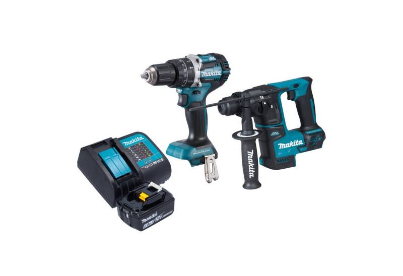 Makita Schlagbohrmaschine DLX 2278 SG1 Kombo Kit + DHP 484 + DHR 171 + 1x Akku 6,0 Ah + Lader von Makita
