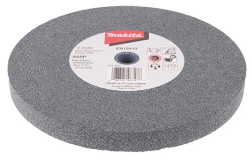 Makita B-51954 Schleifstein A60P 205 x 19 x 15,88 mm, 1 Stück, für die Bearbeitung von Stahl, A60P, EN12413, passend für Doppelschleifbock GB801 von Makita