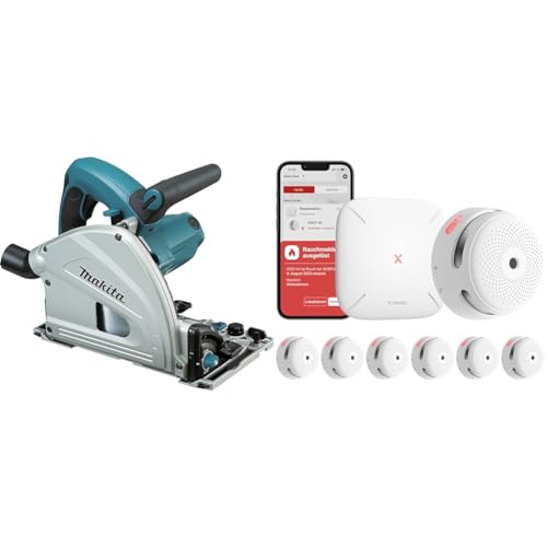 Makita Tauchsäge im Makpac & X-Sense XS01-M ProConnected Rauchmelder mit SBS50 Basisstation von Makita