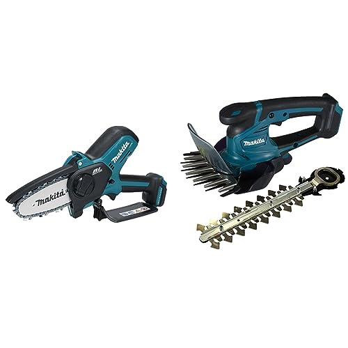 Makita UC100DZ Akku-Astsäge 12V max. (ohne Akku, ohne Ladegerät) & Akku-Gras/Strauchschere (12 V, ohne Akku, ohne Ladegerät) UM600DZX von Makita
