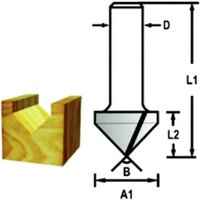 Makita V-Nutfräser Ø 8 mm Schaft, Ø 12,7 mm Fräser, 16 mm Arbeitslänge, 48 mm Gesamtlänge, 60° Winkel Makita V-Nutfräser Ø 8 mm Schaft, Ø 12,7 mm Fräser, 16 mm Arbeitslänge, 48 mm Gesamtlänge, 60° Winkel von Makita