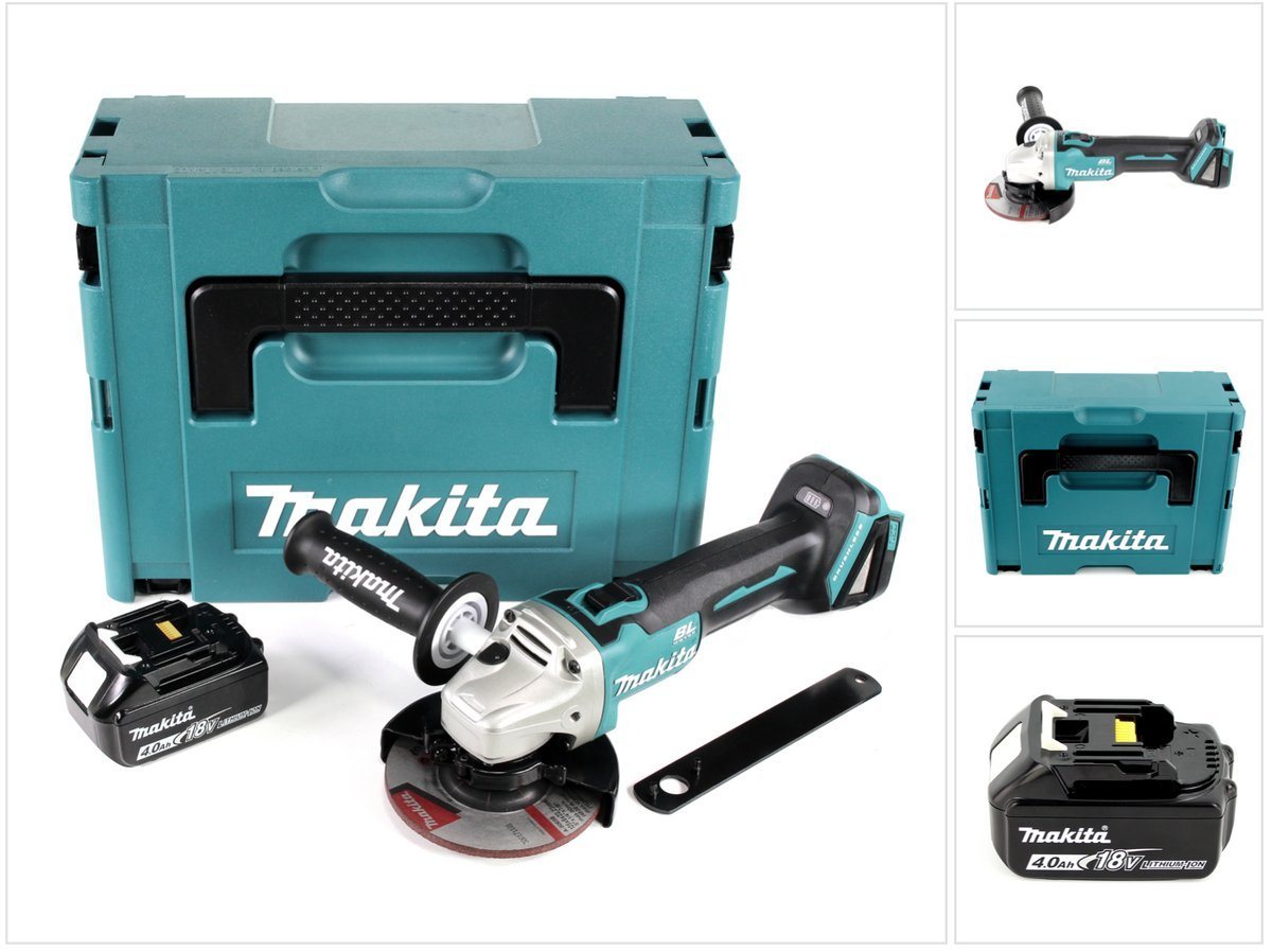 Makita Winkelschleifer DGA 504 M1J Akku Winkelschleifer 18V 125mm Brushless + 1x Akku 4,0Ah von Makita