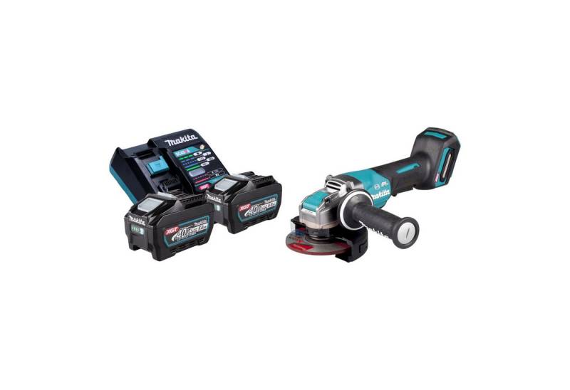 Makita Winkelschleifer GA 047 GT201 40 V max. 125 mm X-LOCK + 2x Akku 5,0 Ah + Ladegerät von Makita