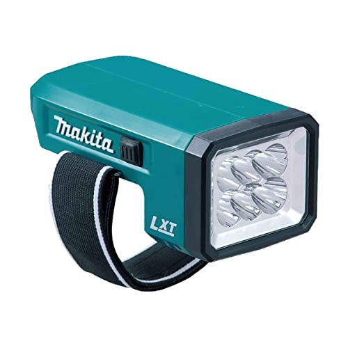 Makita LED-Akku Handleuchte (Arbeitsleuchte ohne Akku, Tiefentladeschutz, Leuchtstärke 500 lx, Handschlaufe verstellbar) DEBDML186 von Makita
