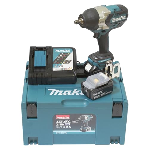 Makita DTW1002RTJ Akku-Schlagschrauber 18 V / 5,0 Ah, 2 Akkus + Ladegerät im MAKPAC von Makita