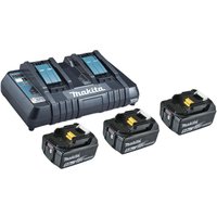 makita Power Source Kit 3x Akku BL1850B 18V 5,0 Ah, Doppel-Schnellladegerät DC18RD von Makita