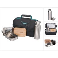 Makita - Toolbrothers Lunchpaket mit Isoliertasche + Toolbrothers Fan Edelstahl Brotdose mit 2 Etagen und Bambus Decke 1340 ml + Edelstahl von Makita