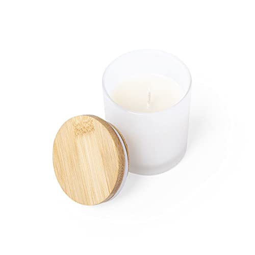 Makito Original-Kerze aus der Natur-Linie mit Vanille-Duft. Hergestellt aus Glas, mit Bambusverschluss. Lieferung in attraktiver Eco-Design-Box. von Makito
