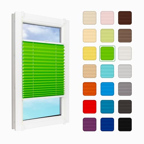 MakoStyl Fenster Plissee Innen ohne Bohren - B 30 H 200 cm Klemmfix Grün Plisee - 100 g/m2 Plissees Faltrollos - 50% Verdunkelung Blissett Rollo - Blickdicht Klemmplisseeses MakoStyl Fenster Plissee Innen ohne Bohren - B 30 H 200 cm Klemmfix Grün Plisee - 100 g/m2 Plissees Faltrollos - 50% Verdunkelung Blissett Rollo - Blickdicht Klemmplisseeses von MakoStyl