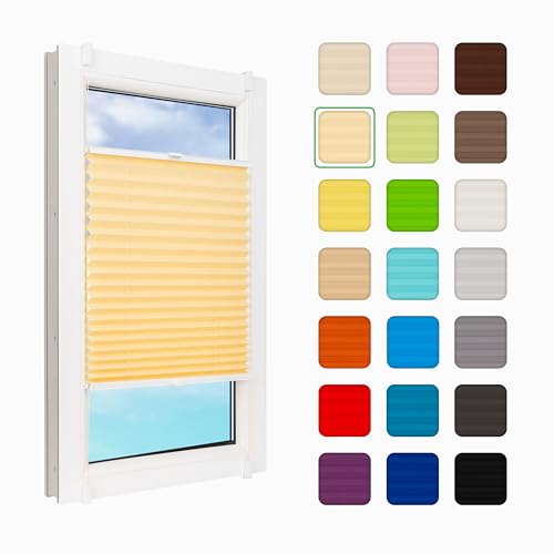 MakoStyl Fenster Plissee Innen ohne Bohren - B 40 H 120 cm Klemmfix Pfirsich Plisee - 100 g/m2 Plissees Faltrollos - 50% Verdunkelung Blissett Rollo - Blickdicht Klemmplisseeses MakoStyl Fenster Plissee Innen ohne Bohren - B 40 H 120 cm Klemmfix Pfirsich Plisee - 100 g/m2 Plissees Faltrollos - 50% Verdunkelung Blissett Rollo - Blickdicht Klemmplisseeses von MakoStyl