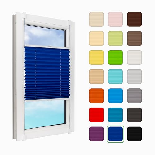 MakoStyl Fenster Plissee Innen ohne Bohren - B 70 H 150 cm Klemmfix Marine Plisee - 100 g/m2 Plissees Faltrollos - 50% Verdunkelung Blissett Rollo - Blickdicht Klemmplisseeses MakoStyl Fenster Plissee Innen ohne Bohren - B 70 H 150 cm Klemmfix Marine Plisee - 100 g/m2 Plissees Faltrollos - 50% Verdunkelung Blissett Rollo - Blickdicht Klemmplisseeses von MakoStyl