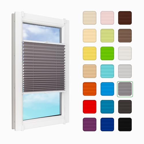 MakoStyl Fenster Plissee Innen ohne Bohren - B 80 H 150 cm Klemmfix Grau Plisee - 100 g/m2 Plissees Faltrollos - 50% Verdunkelung Blissett Rollo - Blickdicht Klemmplisseeses MakoStyl Fenster Plissee Innen ohne Bohren - B 80 H 150 cm Klemmfix Grau Plisee - 100 g/m2 Plissees Faltrollos - 50% Verdunkelung Blissett Rollo - Blickdicht Klemmplisseeses von MakoStyl