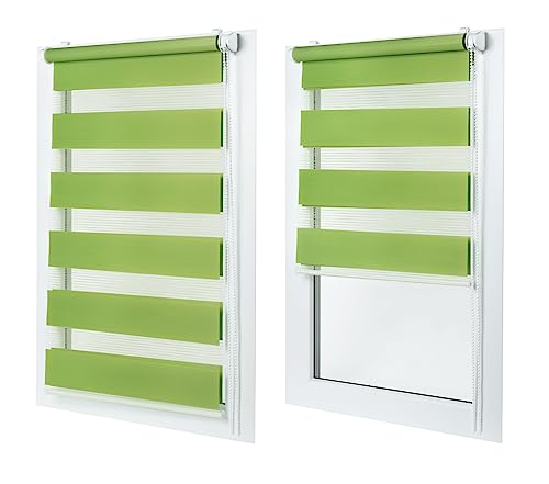 MakoStyl Rollos für Fenster Ohne Bohren - 130 cm Stoffbreite x 150 cm Fensterhöhe - Limette Doppelrollo Klemmfix Ohne Bohren - Fenster Rollos für Innen - Verdunkelnd Duo Rollo MakoStyl Rollos für Fenster Ohne Bohren - 130 cm Stoffbreite x 150 cm Fensterhöhe - Limette Doppelrollo Klemmfix Ohne Bohren - Fenster Rollos für Innen - Verdunkelnd Duo Rollo von MakoStyl