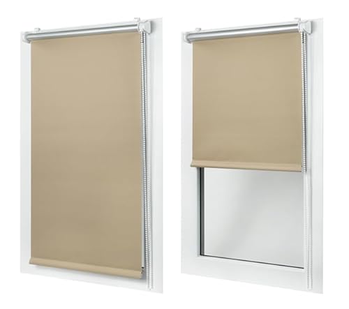 MakoStyl Rollos für Fenster Ohne Bohren - Verdunklungsrollo Cappuccino 100 cm Breite x 150 cm Höhe - Doppelrollo Klemmfix Ohne Bohren - Fenster Rollos für Innen 100% Blackout - Verdunkelnd Duo Rollo MakoStyl Rollos für Fenster Ohne Bohren - Verdunklungsrollo Cappuccino 100 cm Breite x 150 cm Höhe - Doppelrollo Klemmfix Ohne Bohren - Fenster Rollos für Innen 100% Blackout - Verdunkelnd Duo Rollo von MakoStyl