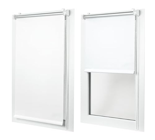 MakoStyl Rollos für Fenster Ohne Bohren - Verdunklungsrollo Weis 90 cm Breite x 120 cm Höhe - Doppelrollo Klemmfix Ohne Bohren - Fenster Rollos für Innen 100% Blackout - Verdunkelnd Duo Rollo MakoStyl Rollos für Fenster Ohne Bohren - Verdunklungsrollo Weis 90 cm Breite x 120 cm Höhe - Doppelrollo Klemmfix Ohne Bohren - Fenster Rollos für Innen 100% Blackout - Verdunkelnd Duo Rollo von MakoStyl