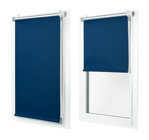 MakoStyl - Verdunklungsrollo Klemmfix ohne Bohren - 100% Blackout - Thermo Rollo für Fenster - Energieeffizient - Innenrollo - Rollos & Jalousien, Marineblau - 125x150 MakoStyl - Verdunklungsrollo Klemmfix ohne Bohren - 100% Blackout - Thermo Rollo für Fenster - Energieeffizient - Innenrollo - Rollos & Jalousien, Marineblau - 125x150 von MakoStyl