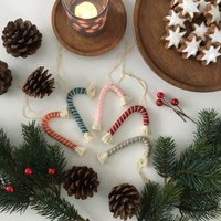 Zuckerstange Weihnachtsbaumschmuck Winterkollektion von MakrameGeschenkeCo