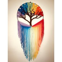 Lebensbaum Makramee/Baum Des Leben Regenbogen Tree Of Life Wandbehang Wanddeko Lebensbaum Makramee/Baum Des Leben Regenbogen Tree Of Life Wandbehang Wanddeko von MakrameeLPart