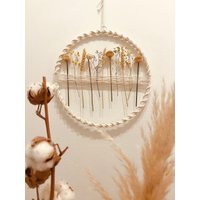 Makrameekranz Mit Trockenblumen | Makramee Deko Fenster Dekokranz Kranz/Fensterkranz Türkranz von MakrameeLPart
