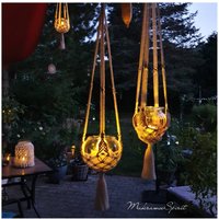 Boho-Hängelämpchen Makramee, Kugelglas, Kerzen-Teelichthalter, Orientalisch, Hängendes Windlicht Boho-Hängelämpchen Makramee, Kugelglas, Kerzen-Teelichthalter, Orientalisch, Hängendes Windlicht von MakrameeSpirit