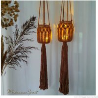 Boho-Hängellampe Makramee Cinnamon, Pendelleuchte, Teelicht, Kerzenhalter, Wohndeko, Gartendeko, Geschenk Für Sie Und Ihn Boho-Hängellampe Makramee Cinnamon, Pendelleuchte, Teelicht, Kerzenhalter, Wohndeko, Gartendeko, Geschenk Für Sie Und Ihn von MakrameeSpirit
