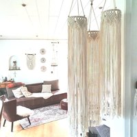 Makramee Boho Hängelampe, Windfänger, Macrame Pedant Light, Lichterkette, Wohninterior Makramee Boho Hängelampe, Windfänger, Macrame Pedant Light, Lichterkette, Wohninterior von MakrameeSpirit