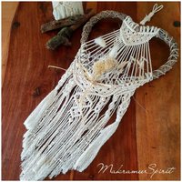 Makramee Boho Weidenherz Trockenblumengesteck, Landhaus Wand - Türschmuck, Hochzeitsdeko von MakrameeSpirit