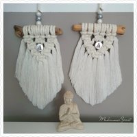 Mini Makramee Wandbehang Buddha Amulett, Design Boho Tappesserie Mini Makramee Wandbehang Buddha Amulett, Design Boho Tappesserie von MakrameeSpirit