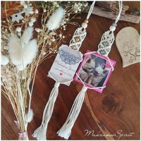 Polaroid Rahmen Makramee, Rückspiegel Accessoire, Auto Bild Aufhänger, Handgemachter Charm Polaroid Rahmen Makramee, Rückspiegel Accessoire, Auto Bild Aufhänger, Handgemachter Charm von MakrameeSpirit