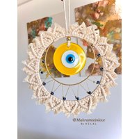 Makramee Gelb Nazar Auge/Evileye Wandbehang Deko/Geschenk Idee von MakrameebyhilalShop
