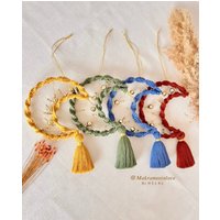 Makramee Mond in Khaki, Braun, Blau Und Gelb Wandbehang Deko/Geschenk Idee von MakrameebyhilalShop