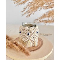 Makramee Windlicht Nazar Auge/Evil Eye in Beige Und Gold Deko/Geschenk Idee von MakrameebyhilalShop