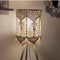 Makramee Lampenschirm Für Stehlampe Boho Wohnzimmer Dekoration von MakrameevonNadine