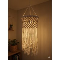 Makramee Hängelampe Boho, Boho Lampion, Laterne, Geschenkidee Einzug, Handgemachte Deko, Herbstliche Deko von Makrameise