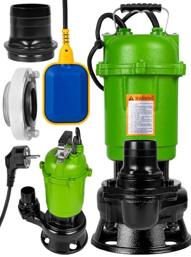 MalTec Tauchpumpe für Schmutz- Sauberwasser mit Zerhacker 12000 l/h zur Tiefe 8 Meter aus Metal Schwimmerschalter Pumpe von MalTec