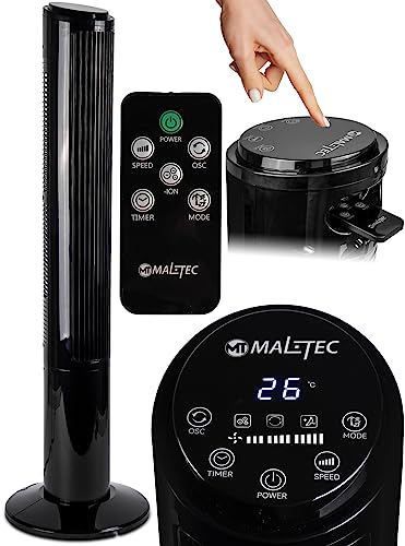 MalTec Turmventilator Fernbedienung Ventilator leise Standventilator ION-Ionisierung Säulenventilator bis zu 90° drehbar 45W 102cm schwarz MalTec Turmventilator Fernbedienung Ventilator leise Standventilator ION-Ionisierung Säulenventilator bis zu 90° drehbar 45W 102cm schwarz von MalTec